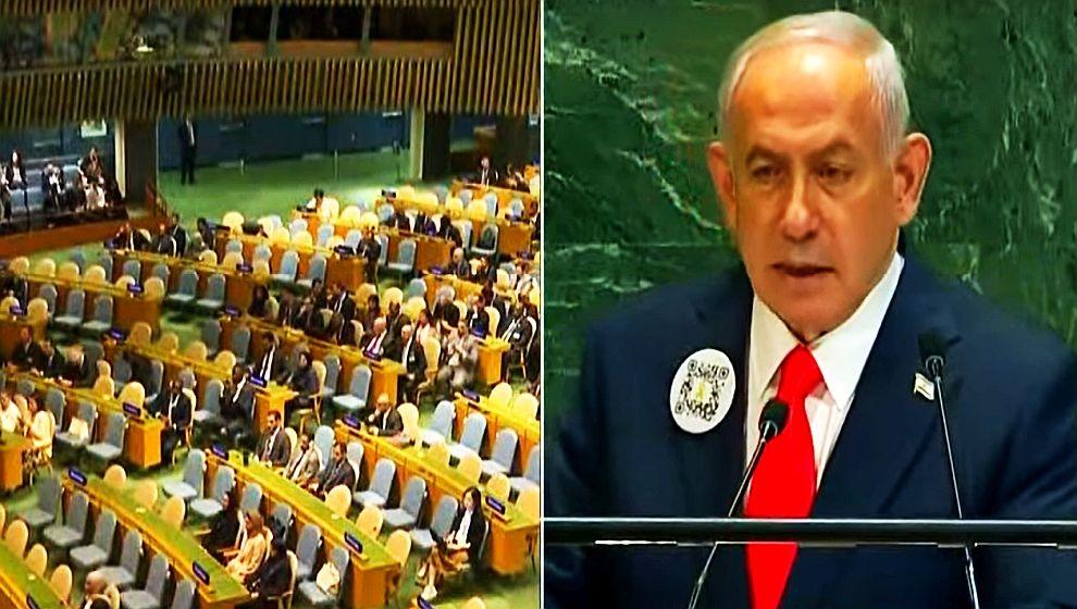 Netanyahu BM Genel Kurulu'nda protesto edildi! Birçok ülke temsilcisi salonu terk etti!
