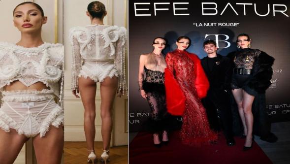 Miss Turkey güzeli Şevval Şahin'den geceye damga vuran transparan kıyafet...