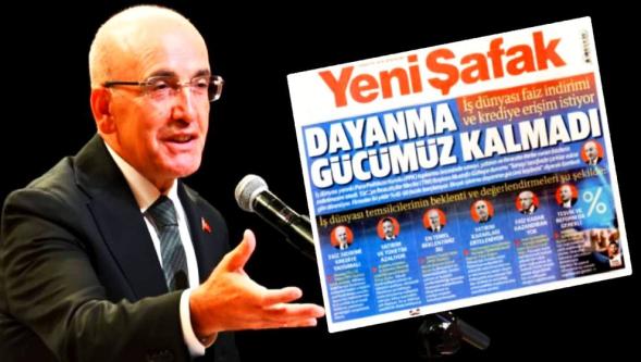 Yeni Şafak 'faiz kararından' hemen önce Bakan Şimşek'e seslendi: "Dayanma gücümüz kalmadı..!"