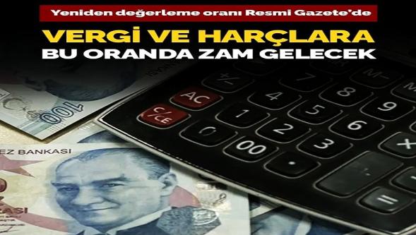 Vergi, ceza ve harçlar artıyor... Yeniden değerleme oranı Resmi Gazete'de!