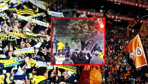 Galatasaray-Fenerbahçe derbisi öncesi ortalık karıştı! Polis havaya uyarı ateşi açtı...