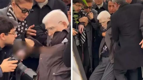 Haldun Dormen'in cenazesinde korku dolu anlar... Oyuncu İzzet Günay fenalaştı!