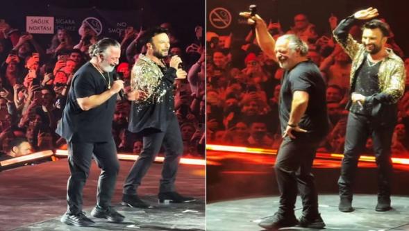 Tarkan konserinde Cem Yılmaz sürprizi! 'Kuzu Kuzu' adlı şarkıyı birlikte söyleyip dans ettiler...