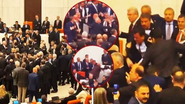TBMM'de ortalık karıştı... Akın Gürlek, 'Bakanlık yemini' için kürsüye çıktı! CHP kürsüyü işgal etti!
