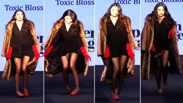 Manken Eylem Aytaş'ın ayakkabı krizi viral oldu! Ayakkabılarını çıkarıp defileyi tamamladı!