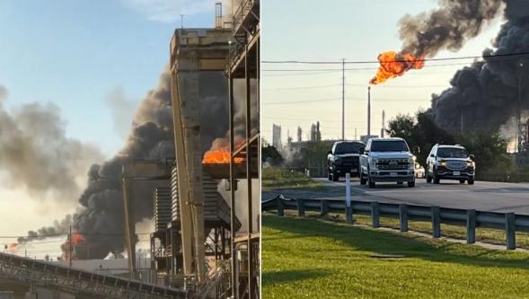 ABD'nin Teksas eyaletindeki petrol rafinerisinde şiddetli patlama..!