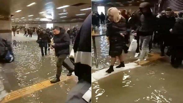 İstanbullunun çilesi... Mecidiyeköy Metrosu sular altında!
