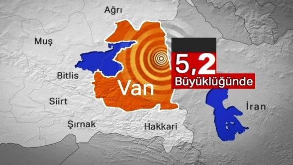 Van'da 5.2 büyüklüğünde korkutan deprem..!