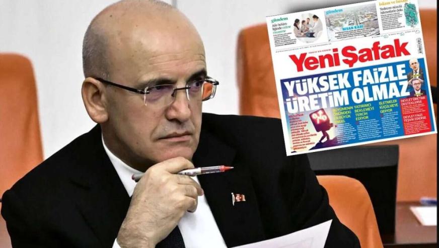 Yeni Şafak Mehmet Şimşek'in peşini bırakmıyor: "Yüksek faizle üretim olmaz..!"