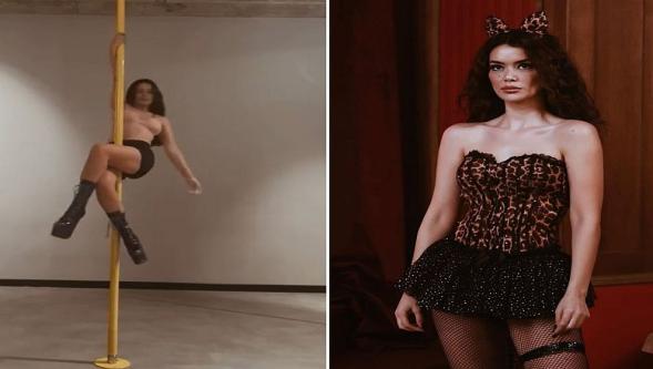 Yeni filmine böyle hazırlanıyor... Seray Kaya'dan direk dansı performansı!