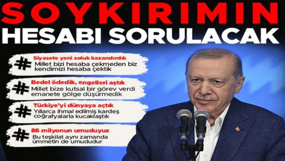 AK Parti Kampı! Cumhurbaşkanı Erdoğan: "Gazze'de yaşanan soykırımın hesabı sorulacak..!"