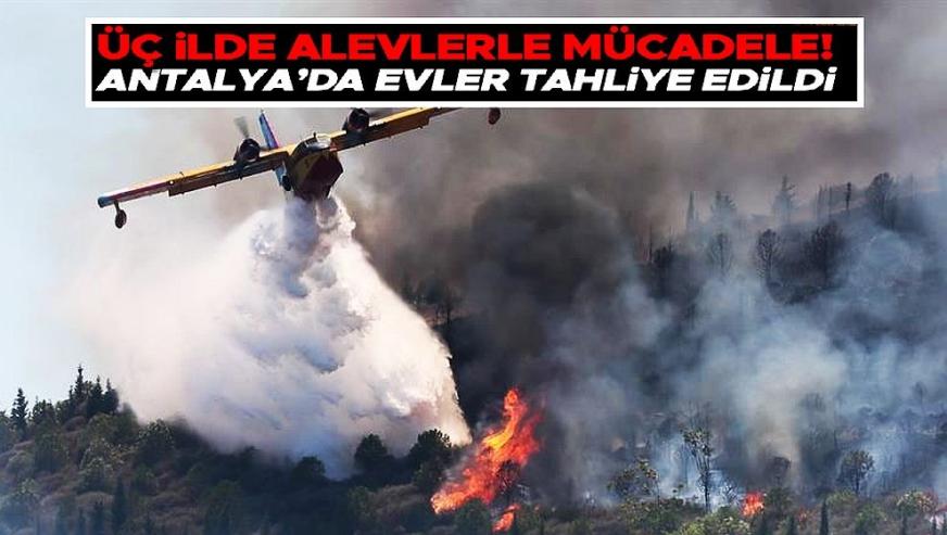 Muğla, Antalya ve Afyonkarahisar'da orman yangını... Antalya'da bazı evler tahliye edildi!