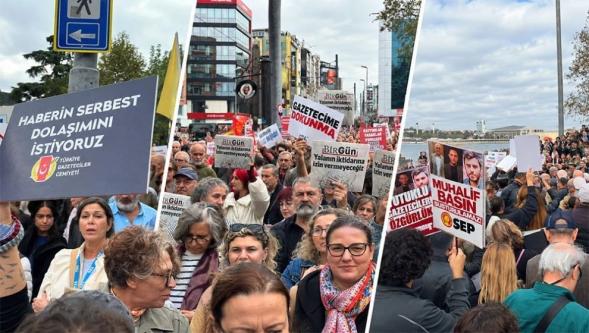 "Korkmuyoruz, susmuyoruz, itaat etmiyoruz" İstanbul'da binlerce kişi basın özgürlüğü için yürüdü!