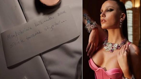 Serenay Sarıkaya'ya restoranda gizemli mesaj! Bakın ne istediler...
