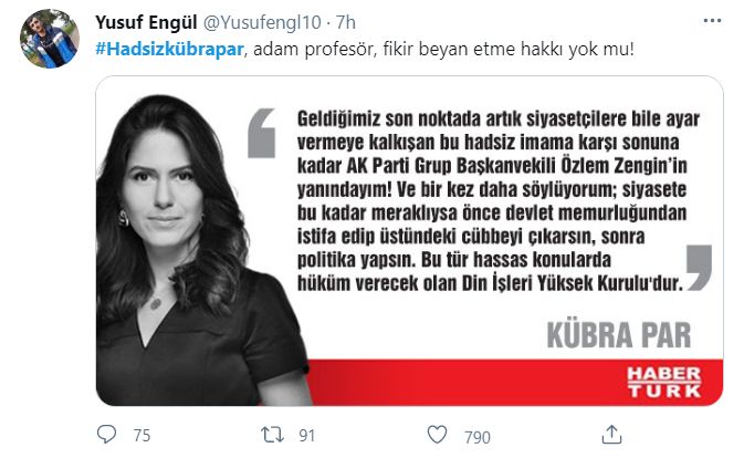 Ayasofya Camii Baş İmamı Prof. Dr. Mehmet Boynukalın'ı hedef alan Habertürk Yazarı Kübra Par'a tepki yağdı!
