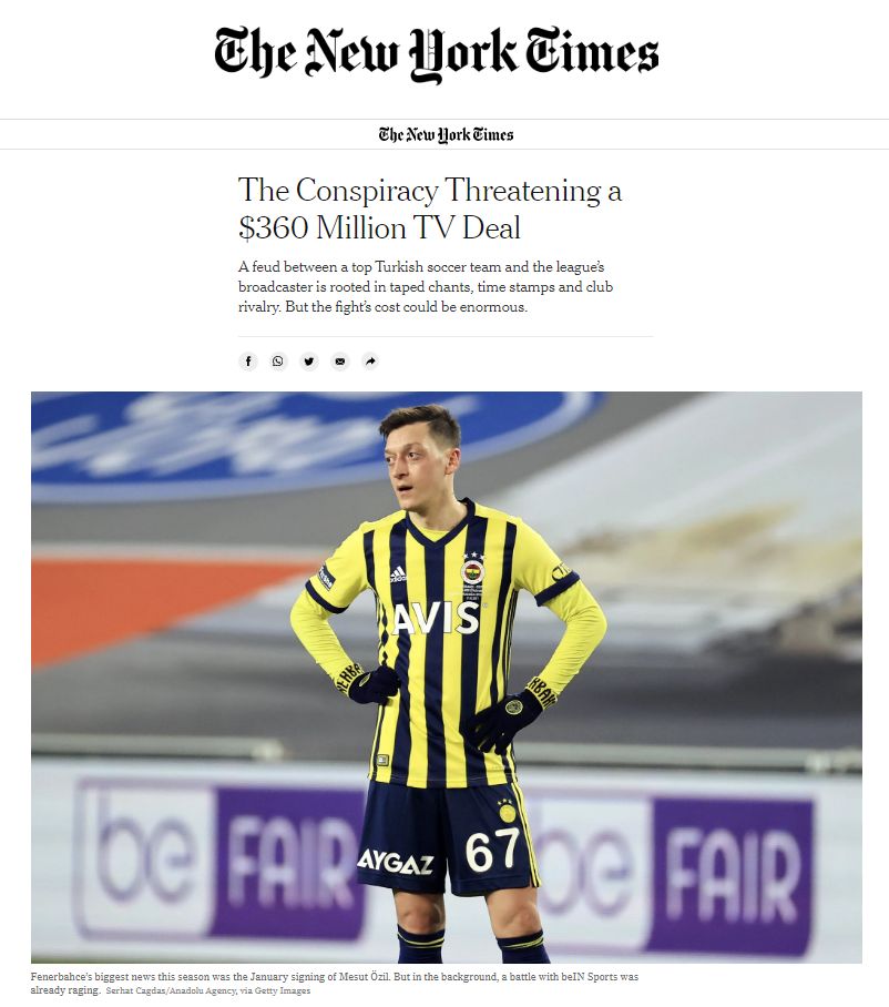 Fenerbahçe - beIN Sports Gerginliği New York Times'a Haber Oldu!