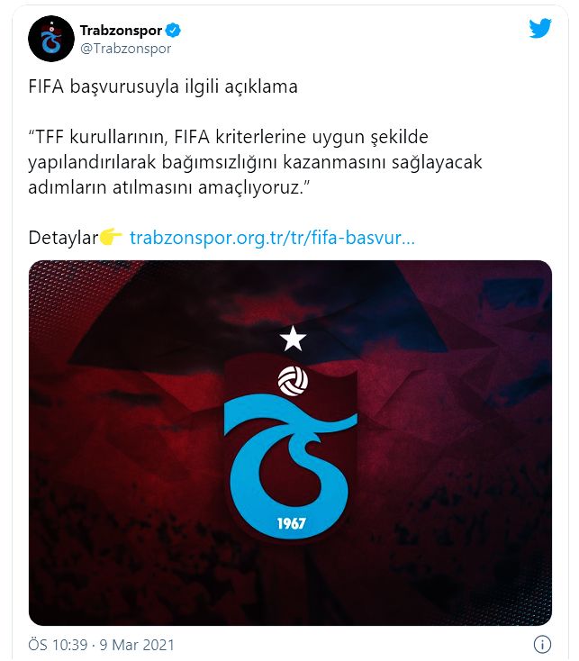 Trabzonspor'dan FIFA'ya Dikkat Çeken Başvuru...