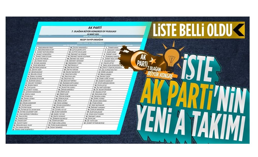 AK Parti'nin yeni "A Takımı" belli oldu! İşte AK Parti'nin yeni MKYK listesi