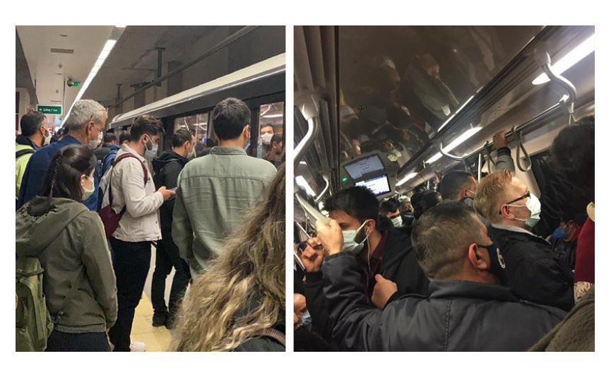 'Tam kapanma'nın ilk gününde Metro İstanbul'daki yoğunluk şaşkınlık yarattı!