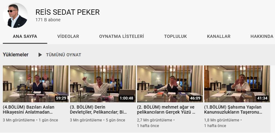 İzleyici sayısının her bölümde arttığı Sedat Peker'in 'ifşaat' videoları rekora koşuyor!