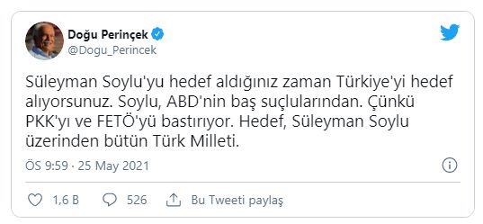 Doğu Perinçek'ten Bakan Soylu'ya destek: "Hedef Türkiye...!"