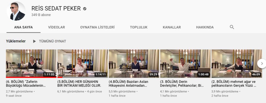 Sedat Peker'in videoları izlenme rekoru kırıyor!