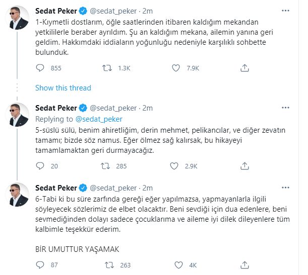 Sedat Peker, hakkında çıkan iddialara sosyal medyadan yanıt verdi!