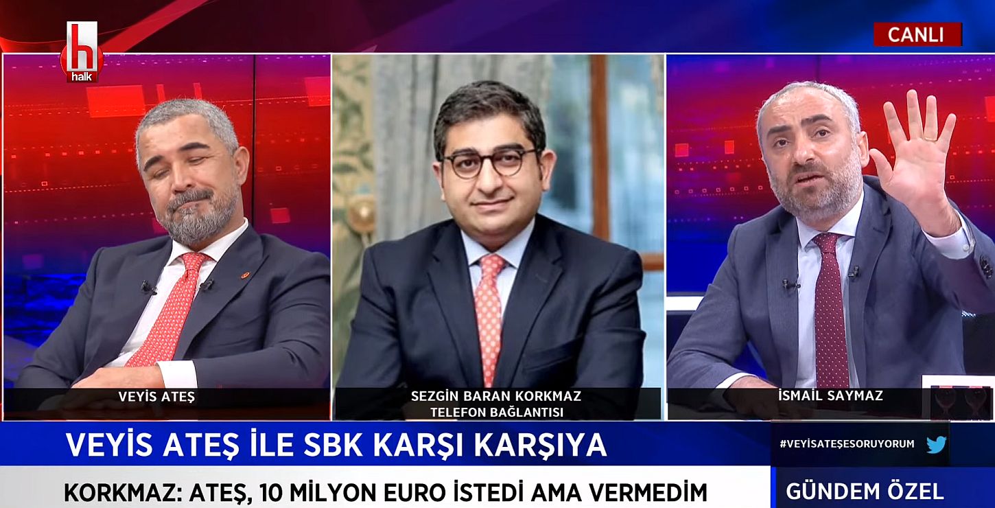 Sezgin Baran Korkmaz HalkTV'deki canlı yayına ikinci kez bağlandı! Saymaz, hakaretlere müdahale etti!