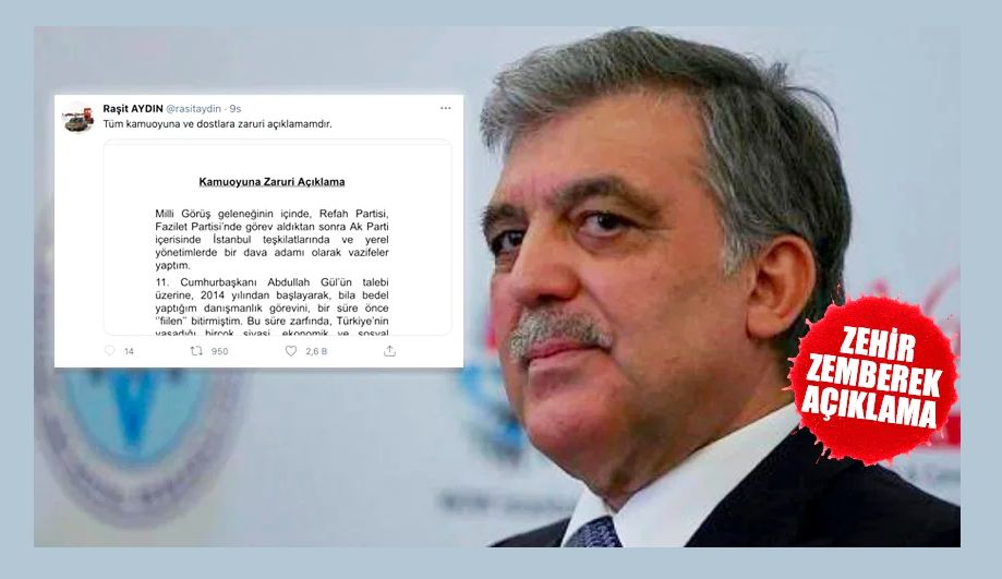 Abdullah Gül'ün danışmanı zehir zemberek bir açıklama yaparak istifa etti!