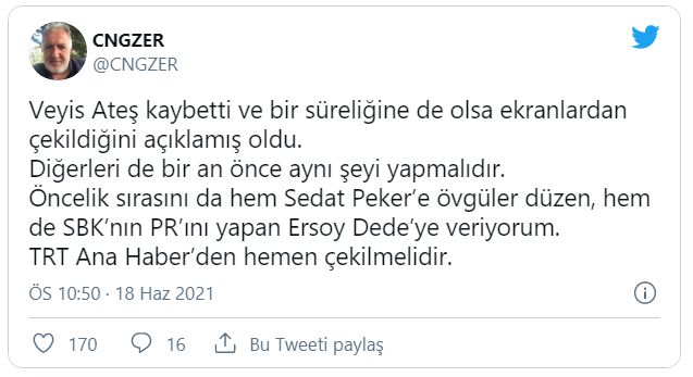 Cumhurbaşkanı Erdoğan'ın kuzeni Cengiz Er'den, TRT Ana Haber sunucusu Ersoy Dede'ye 'istifa çağrısı!'