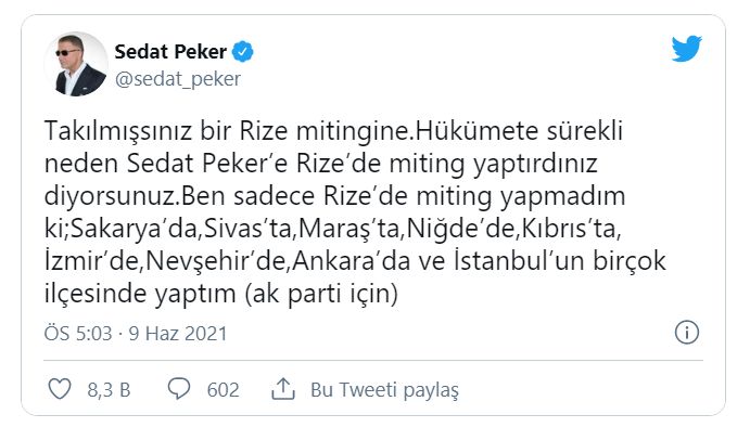 Sedat Peker'den, çok konuşulacak 'miting' açıklaması!