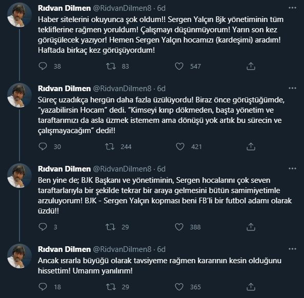 Rıdvan Dilmen, Beşiktaşlıları şok eden Sergen Yalçın haberini duyurdu: 