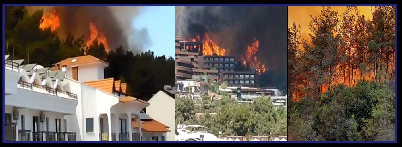 Bodrum da yanıyor! Bodrum'da alevler 5 yıldızlı oteli sardı! Vatandaşlar denizden tahliye edildi...!