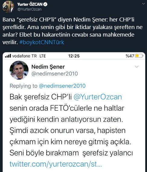 CHP ABD Temsilcisi Yurter Özcan'ın Nedim Şener'e açtığı 'hakaret' davası sonuçlandı!