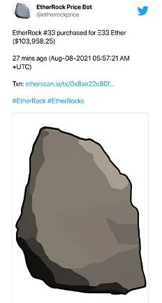 NFT çılgınlığı devam ediyor: Ethereum tabanlı bir kaya NFT’si rekor fiyata satıldı!
