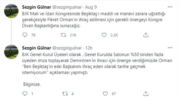 Beşiktaş'ta şok gelişme! Eski başkan Fikret Orman'ın Beşiktaş'tan ihracı istenecek!