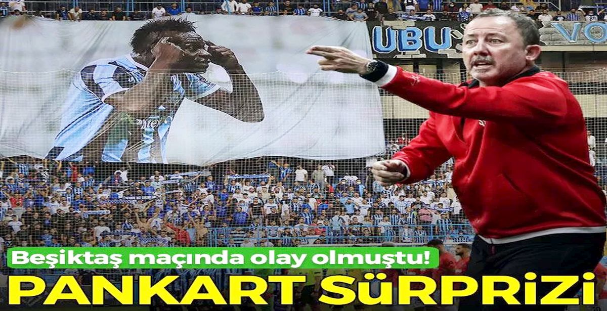 Beşiktaş maçında olay olmuştu! Adana Demirspor taraftarları Balotelli pankartı açtı...!