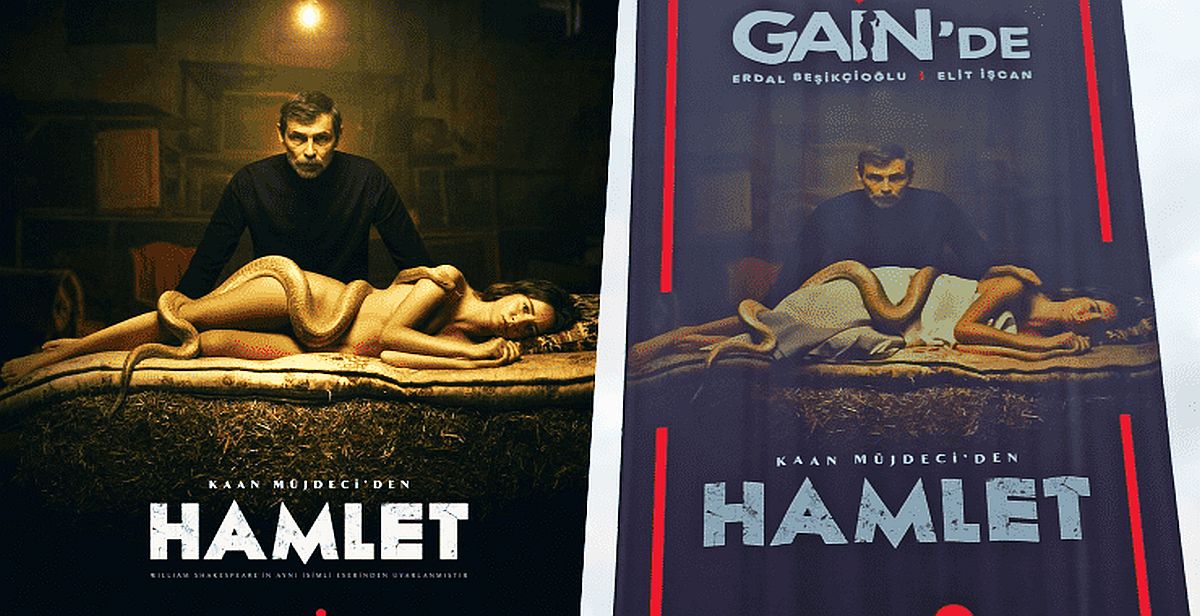 GAİN'in iddialı dizisi Hamlet’in sokak afişi sansürlendi! Elit İşcan’ın üzerini örterek astılar!