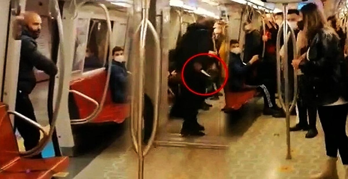 Metroda kadın yolcuyu bıçakla tehdit eden o saldırgan yakalandı! Suç dosyası kabarık çıktı!