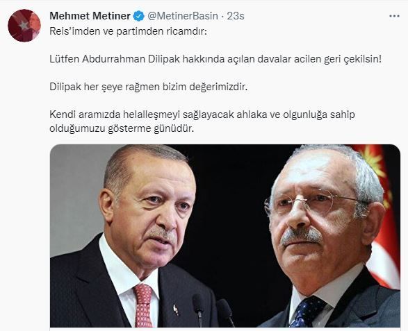 Mehmet Metiner'den Cumhurbaşkanı Erdoğan'a Dilipak talebi: 