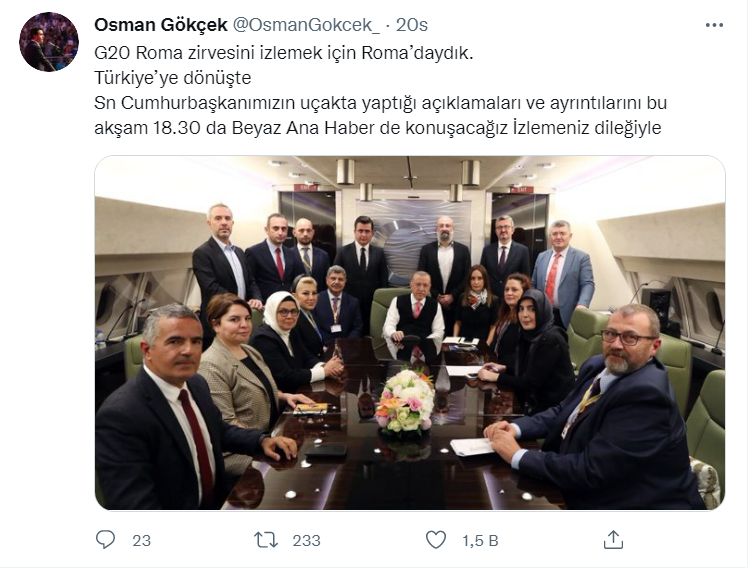 Cumhurbaşkanı Erdoğan’ın uçağında dikkat çeken isim: 'Osman Gökçek...!'