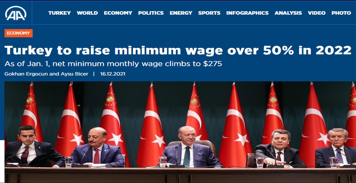 Anadolu Ajansı'nın asgari ücret hesabı pes dedirtti! Ajansın İngilizce sayfasında asgari ücret dolar bazında tırmanışta!