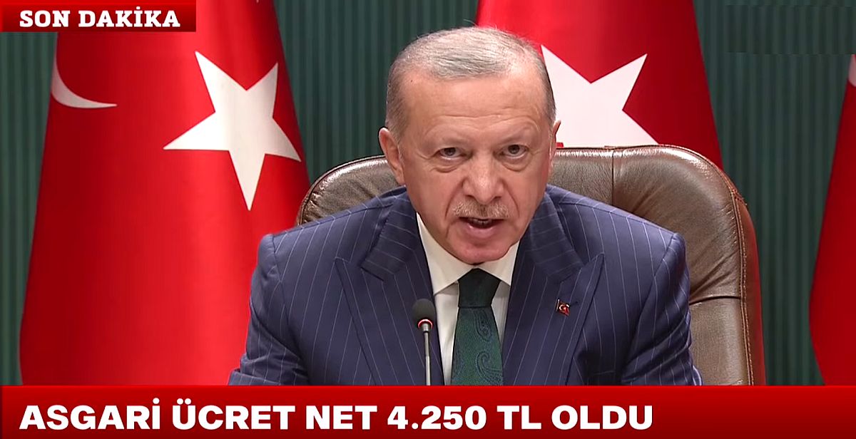 Cumhurbaşkanı Erdoğan milyonların heyecanla beklediği asgari ücreti açıkladı: 4 bin 253 lira...!