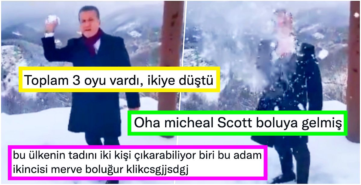 Mustafa Sarıgül kameraya kartopu attı ve Twitter'da viral oldu! 