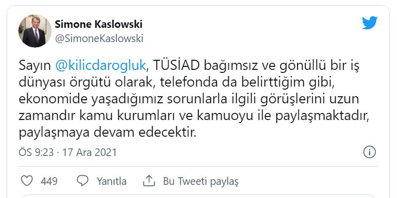 TÜSİAD Başkanından Kılıçdaroğlu'na yanıt: 