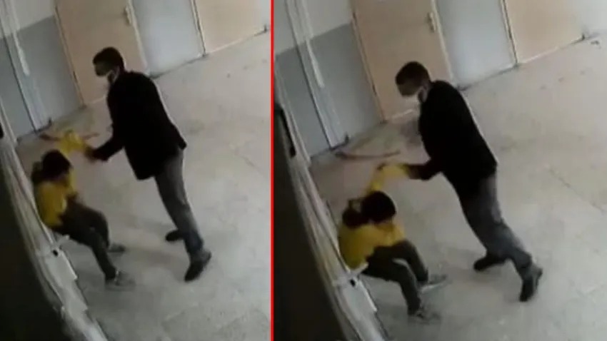 Aksaray'da öğretmen şiddeti kamerada! Öldüresiye dövdü...