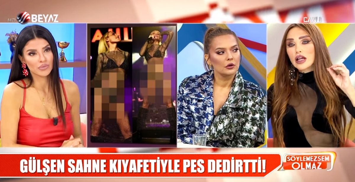 Gülşen'in olay yaratan kıyafeti Beyaz TV'de sansür yedi! 'Söylemezsem Olmaz' programı Gülşen'i sansürledi!
