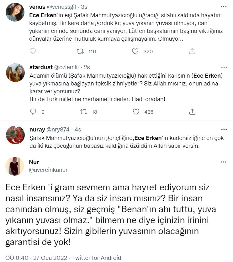 Ece Erken'e eşinin ölümü sonrası yapılan "Yuva yıkanın yuvası olmaz!" yorumları sosyal medyayı salladı!