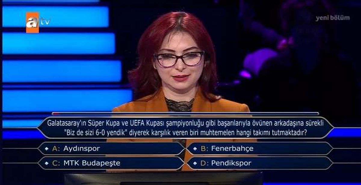 'Kim Milyoner Olmak İster'de gündem yaratan Fenerbahçe-Galatasaray sorusu!