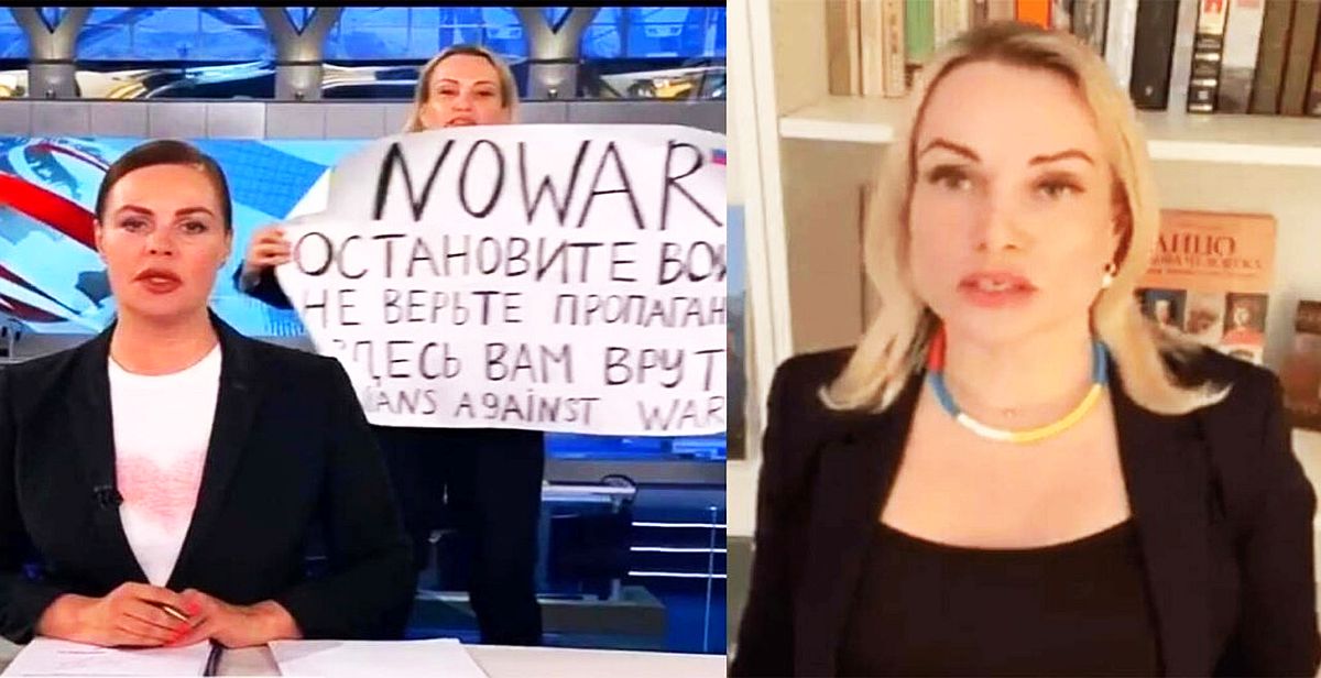 Rus televizyonunda 'Savaşı hayır' pankartı açan gazeteciden sığınma tekliflerine ret..!